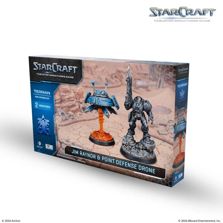 StarCraft The Miniatures Game - Jim Raynor & Defense Drone - Terran - Expansion Set - PRZEDSPRZEDAŻ.webp